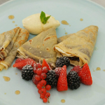 Monica Galetti crepes with chocolate hazelnut spread, berries and Chantilly cream on Masterchef The Professionals
