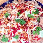 Yotam Ottolenghi and Noor Murad celebration rice with chicken and minced lamb recipe on Sunday Brunch