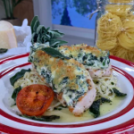 Clodagh Mckenna spinach and ricotta chicken with tagliolini pasta recipe on This Morning