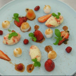 Marcus Wareing strawberry dessert with Italian meringue and strawberry ripple cream on Masterchef The Professionals
