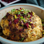 Simon Rimmer festive stuffed cauliflower with dates, apricot and pistachios recipe on Sunday Brunch