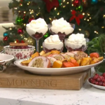 Clodagh Mckenna Christmas dinner for under £5 with chilli cranberry sauce and berry trifle recipe on This Morning