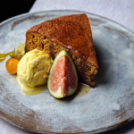 Simon Rimmer sticky ginger cake with figs and ice cream recipe on Sunday Brunch