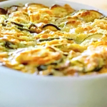 Michel Roux courgette gratin with tomatoes and onions on Michel Roux’s French Country Cooking