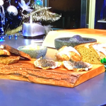 Marcus Wareing peppered mackerel with a green olive sauce and crusty bread recipe on James Martin’s Saturday Morning