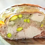 Michel Roux pate grand-mere with chicken liver, pork belly and pistachios recipe on Michel Roux’s French Country Cooking
