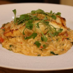 James Martin roasted halibut with Thai crab risotto recipe on James Martin’s Saturday Morning