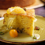 Simon Rimmer orange, pistachio and polenta cake recipe on Sunday Brunch