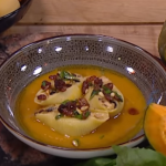Freddy Forster roasted aubergine and feta cheese ravioli recipe on Steph’s Packed Lunch