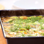 Lisa Faulkner roasted vegetable winter warming soup with cheesy soda bread recipe on Lorraine