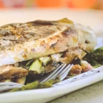 Michel Roux barbecue fish with fennel and asparagus recipe on Michel Roux’s French Country Cooking