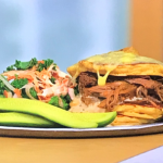 Patricia Trijbits pulled beef pastrami pancakes on Sunday Brunch
