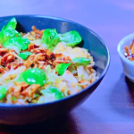 Zena’s Brussels sprouts with chilli crisp fried rice recipe on The Great Cookbook Challenge