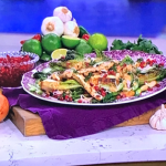 Gok Wan chicken satay salad with pomegranate seeds and baby gem lettuce recipe on This Morning