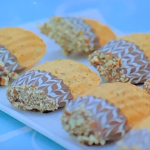 Prue Leith maple and pecan madeleines with white and dark chocolate on The Great Celebrity Bake Off for SU2C