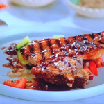 Rex’s tocino pork chops with a pineapple and soy glaze on The Great Cookbook Challenge