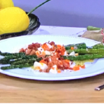 Clodagh Mckenna asparagus mimosa with boiled eggs, pancetta and shallot vinaigrette recipe on This Morning