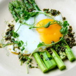 James Golding New Season Asparagus With Fried Duck Egg recipe on Sunday Brunch