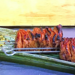 Mike Reid beef yakitori with tare, chicken wings and wagyu sirloin steak recipe on James Martin’s Saturday Morning