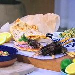 Phil Vickery spiced lamb kebabs with flatbread and couscous recipe on This Morning