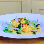 James Martin turbot with korma sauce and cashew nuts recipe on James Martin’s Saturday Morning