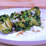 Simon Rimmer Jersey Royals with wild garlic and feta cheese recipe on Steph’s Packed Lunch