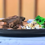 Niamh Shields tamarind and date leg of lamb with rice on Sunday Brunch