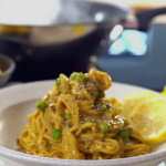 Jack Monroe salmon and ginger noodles with frozen peas and coconut milk recipe on Lorraine