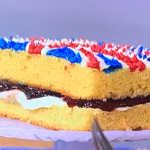 Juliet Sear Jubilee Bake (double layer Union Jack cake recipe) on This Morning