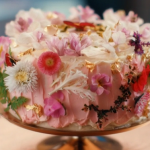 Shabnam’s rose falooda cake with mascarpone and pistachios recipe on The Jubilee Pudding: 70 Years in the Baking