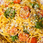 Clodagh Mckenna summer spaghetti with roasted tomatoes and garlic breadcrumbs recipe on This Morning
