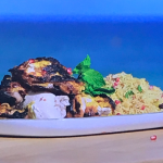 Ainsley Harriott Persian spatchcocked chicken with jewelled rice and rose harissa yoghurt recipe on Ainsley’s Good Mood Food
