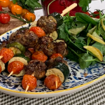 Michela Chiappa meatball skewers with cherry tomatoes and courgettes recipe on This Morning