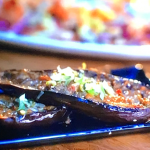 Gok Wan miso aubergines with spring onions and sesame seeds recipe on Gok Wan’s Easy Asian