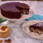 Clodagh Mckenna No-Bake Chocolate Biscuit Cake with Pecans and Maple Syrup recipe on This Morning
