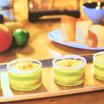 Gok Wan lime and mango pudding with stem ginger and almond biscuits recipe on Gok Wan’s Easy Asian