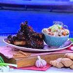 John Torode Friday night feast with sticky pork ribs with potato salad recipe on This Morning