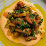 Simon Rimmer roasted carrot and apricot salad recipe on Sunday Brunch