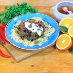 Simon Rimmer honey glazed shredded beef with rice recipe on Steph’s Packed Lunch