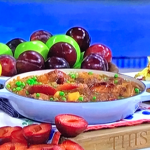 Phil Vickery Friday pork feast with apples, plums and braised cabbage recipe on This Morning