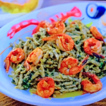 Gino D’Acampo trofie pasta with lemon pesto and prawns recipe on Gino’s Italy: Like Mamma Used To Make