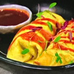 Simon Rimmer prawn egg rolls with rice noodles recipe on Sunday Brunch