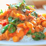 Jamie Oliver chickpea and squash casserole with curry paste on Jamie’s One-Pan Wonders