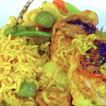 Levi Roots Puerto Rican chicken with peppers, chilli and basmati rice recipe on James Martin’s Saturday Morning
