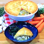 Allegra Mcevedy creamy chicken pie with carrots and mushrooms recipe on Steph’s Packed Lunch