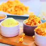 John Torode and Lisa Faulkner cookie dough pots with honeycomb popcorn recipe on John and Lisa’s Weekend Kitchen
