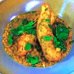 James Martin curry and cider batter deep fried salmon with dhal recipe on James Martin’s Saturday Morning