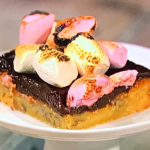 Simon Rimmer s’mores blondies with toasted marshmallows recipe on Sunday Brunch