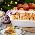John Torode and Lisa Faulkner apple and cranberry bread and butter pudding recipe on John and Lisa’s Weekend Kitchen