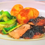 Simon Rimmer miso glazed duck with roast potatoes and greens recipe on Sunday Brunch